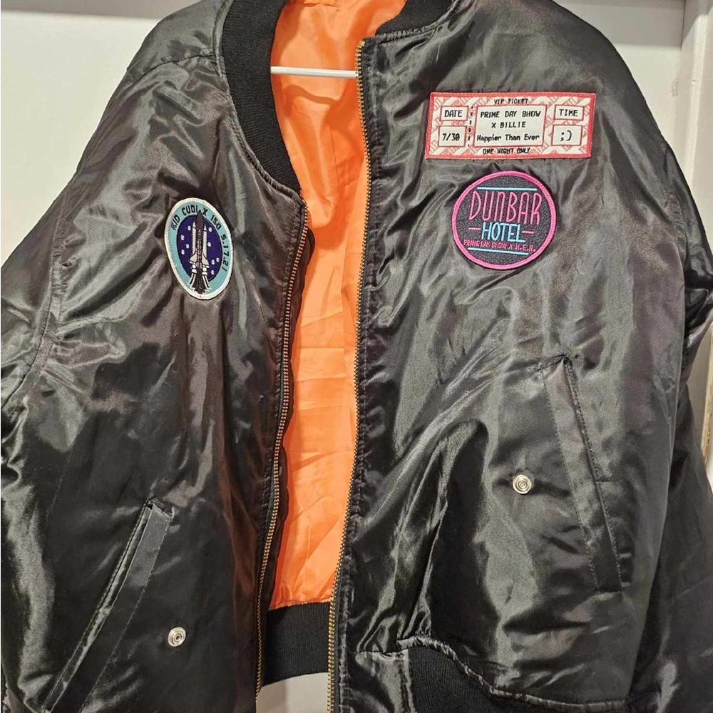 Limited Edition Kid Cudi Puffy Jacket Black Orange From Concert Dunbar Hotel